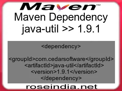 Maven dependency of java-util version 1.9.1