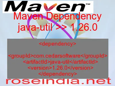 Maven dependency of java-util version 1.26.0