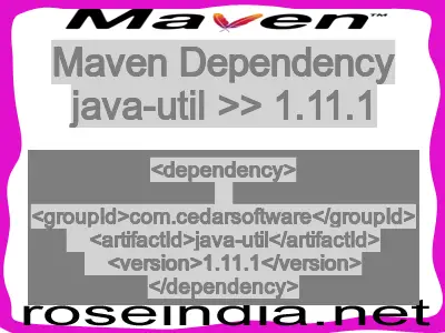 Maven dependency of java-util version 1.11.1