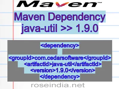 Maven dependency of java-util version 1.9.0