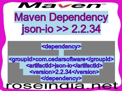 Maven dependency of json-io version 2.2.34