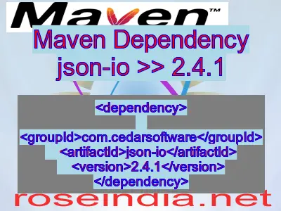 Maven dependency of json-io version 2.4.1