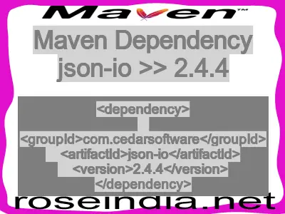 Maven dependency of json-io version 2.4.4