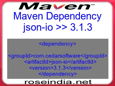 Maven dependency of json-io version 3.1.3