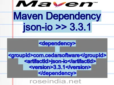 Maven dependency of json-io version 3.3.1