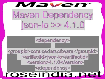 Maven dependency of json-io version 4.1.0