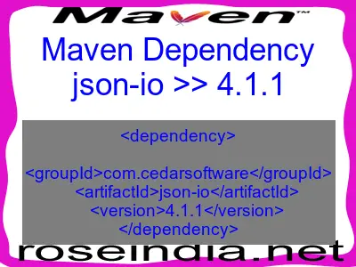 Maven dependency of json-io version 4.1.1