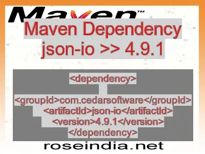 Maven dependency of json-io version 4.9.1