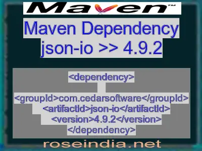 Maven dependency of json-io version 4.9.2