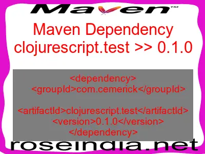 Maven dependency of clojurescript.test version 0.1.0