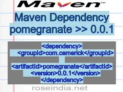 Maven dependency of pomegranate version 0.0.1