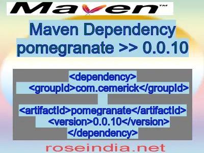 Maven dependency of pomegranate version 0.0.10