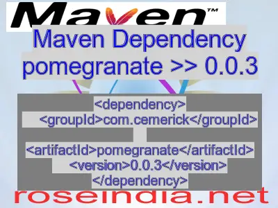 Maven dependency of pomegranate version 0.0.3