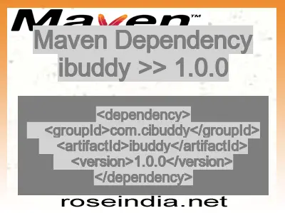 Maven dependency of ibuddy version 1.0.0