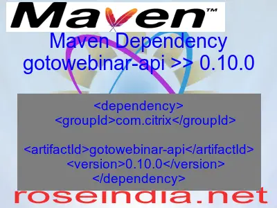 Maven dependency of gotowebinar-api version 0.10.0