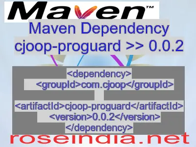 Maven dependency of cjoop-proguard version 0.0.2