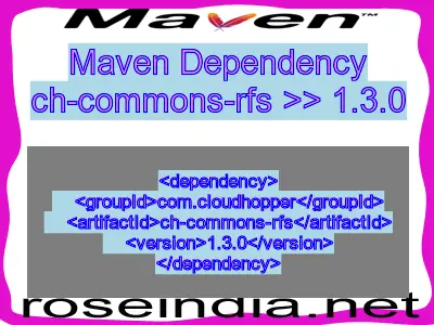 Maven dependency of ch-commons-rfs version 1.3.0