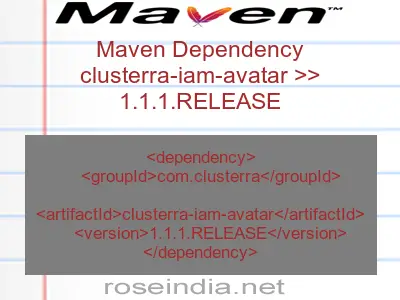 Maven dependency of clusterra-iam-avatar version 1.1.1.RELEASE