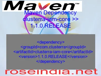 Maven dependency of clusterra-iam-core version 1.1.0.RELEASE