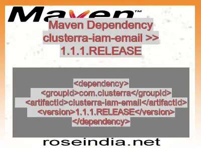 Maven dependency of clusterra-iam-email version 1.1.1.RELEASE