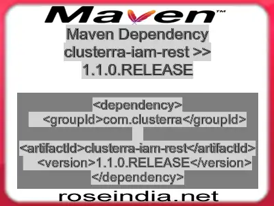 Maven dependency of clusterra-iam-rest version 1.1.0.RELEASE