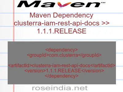 Maven dependency of clusterra-iam-rest-api-docs version 1.1.1.RELEASE