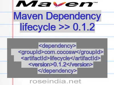 Maven dependency of lifecycle version 0.1.2