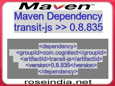 Maven dependency of transit-js version 0.8.835