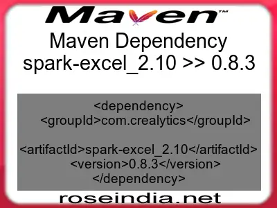 Maven dependency of spark-excel_2.10 version 0.8.3