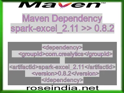 Maven dependency of spark-excel_2.11 version 0.8.2