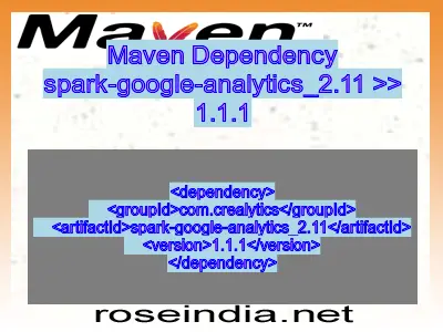 Maven dependency of spark-google-analytics_2.11 version 1.1.1