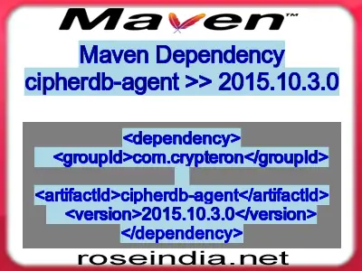 Maven dependency of cipherdb-agent version 2015.10.3.0