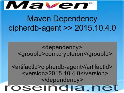 Maven dependency of cipherdb-agent version 2015.10.4.0