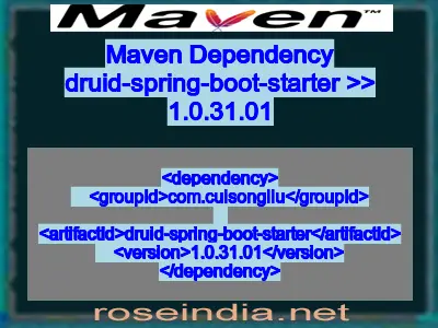 Maven dependency of druid-spring-boot-starter version 1.0.31.01