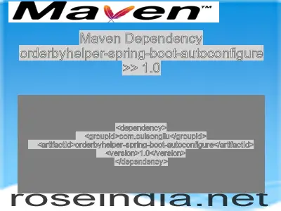 Maven dependency of orderbyhelper-spring-boot-autoconfigure version 1.0