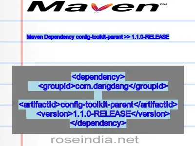 Maven dependency of config-toolkit-parent version 1.1.0-RELEASE