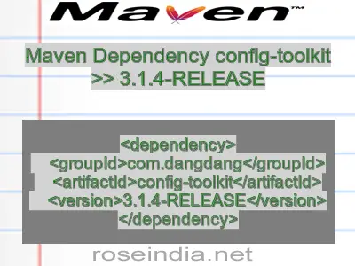 Maven dependency of config-toolkit version 3.1.4-RELEASE