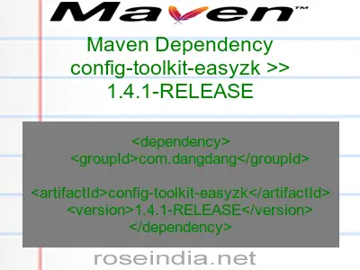 Maven dependency of config-toolkit-easyzk version 1.4.1-RELEASE