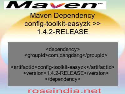 Maven dependency of config-toolkit-easyzk version 1.4.2-RELEASE