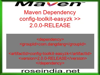 Maven dependency of config-toolkit-easyzk version 2.0.0-RELEASE