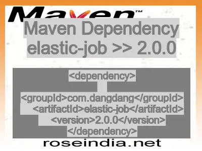 Maven dependency of elastic-job version 2.0.0