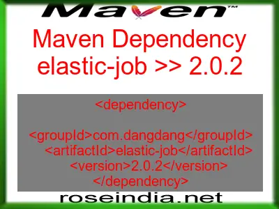 Maven dependency of elastic-job version 2.0.2