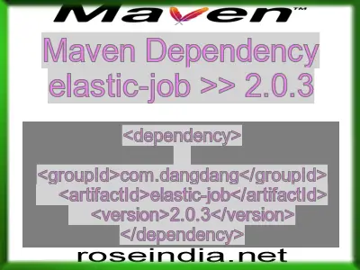 Maven dependency of elastic-job version 2.0.3