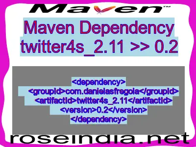 Maven dependency of twitter4s_2.11 version 0.2