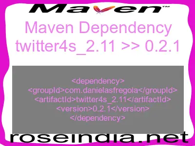 Maven dependency of twitter4s_2.11 version 0.2.1