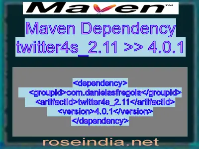 Maven dependency of twitter4s_2.11 version 4.0.1