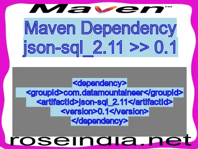 Maven dependency of json-sql_2.11 version 0.1