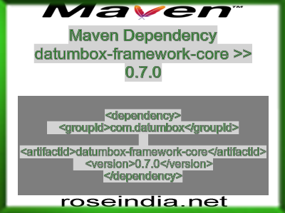 Maven dependency of datumbox-framework-core version 0.7.0