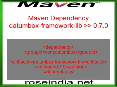 Maven dependency of datumbox-framework-lib version 0.7.0
