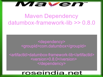 Maven dependency of datumbox-framework-lib version 0.8.0